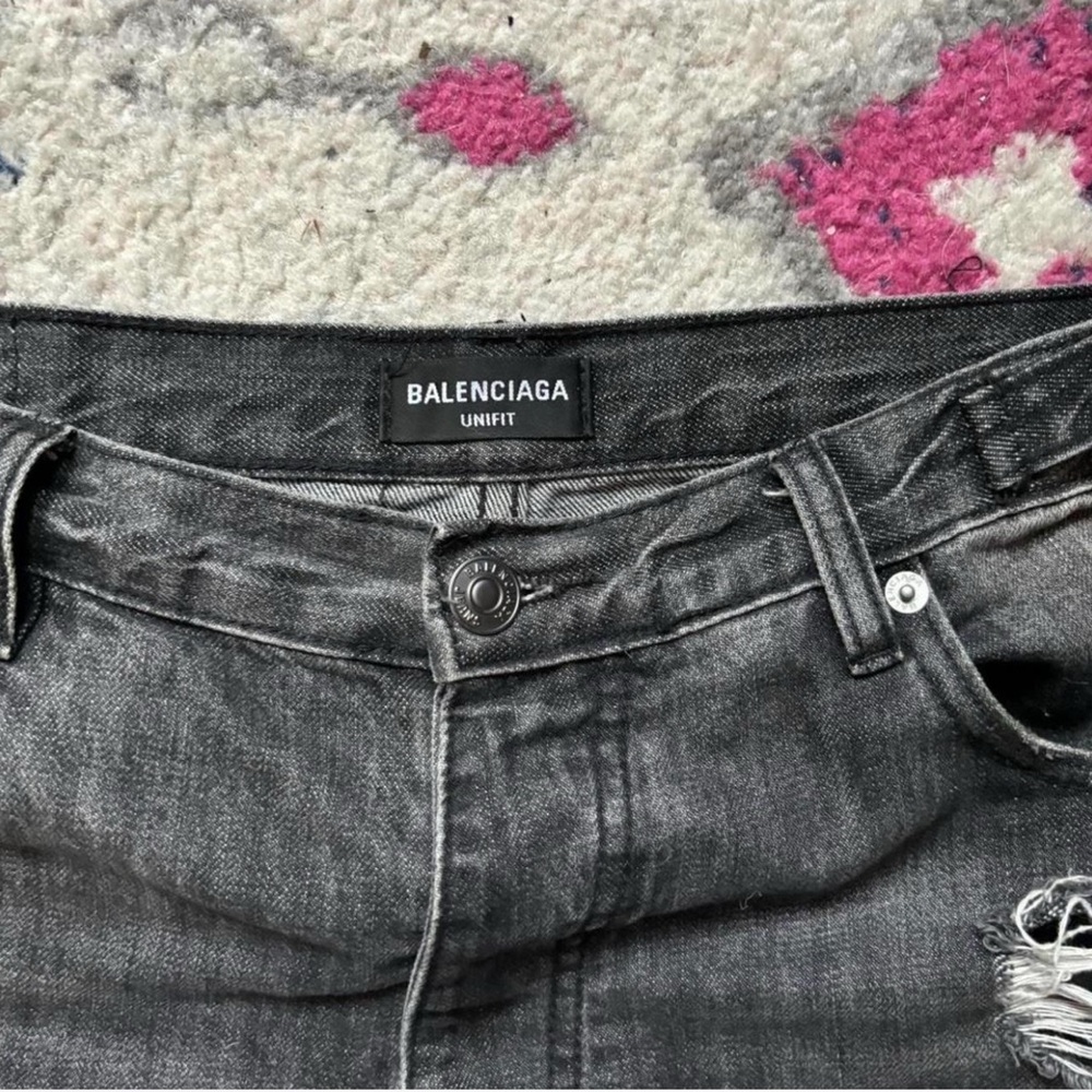 Balenciaga Black and Gray Jeans